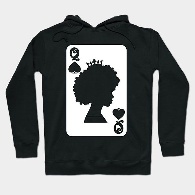 Black queen card Hoodie by Atelier Djeka